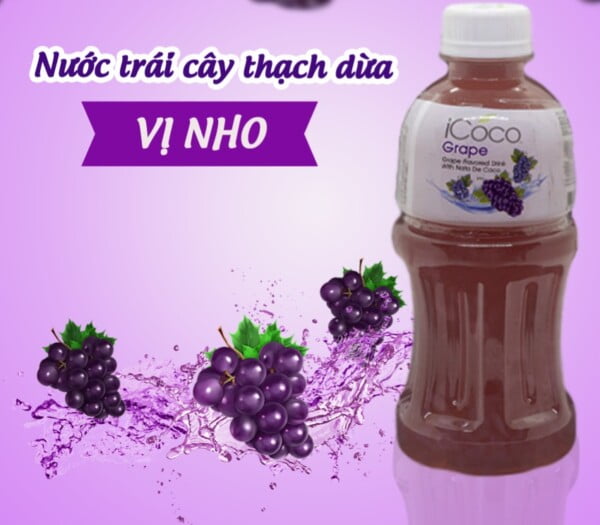 Nước trái cây ICOCO vị nho với thạch dừa 320 ml - 1